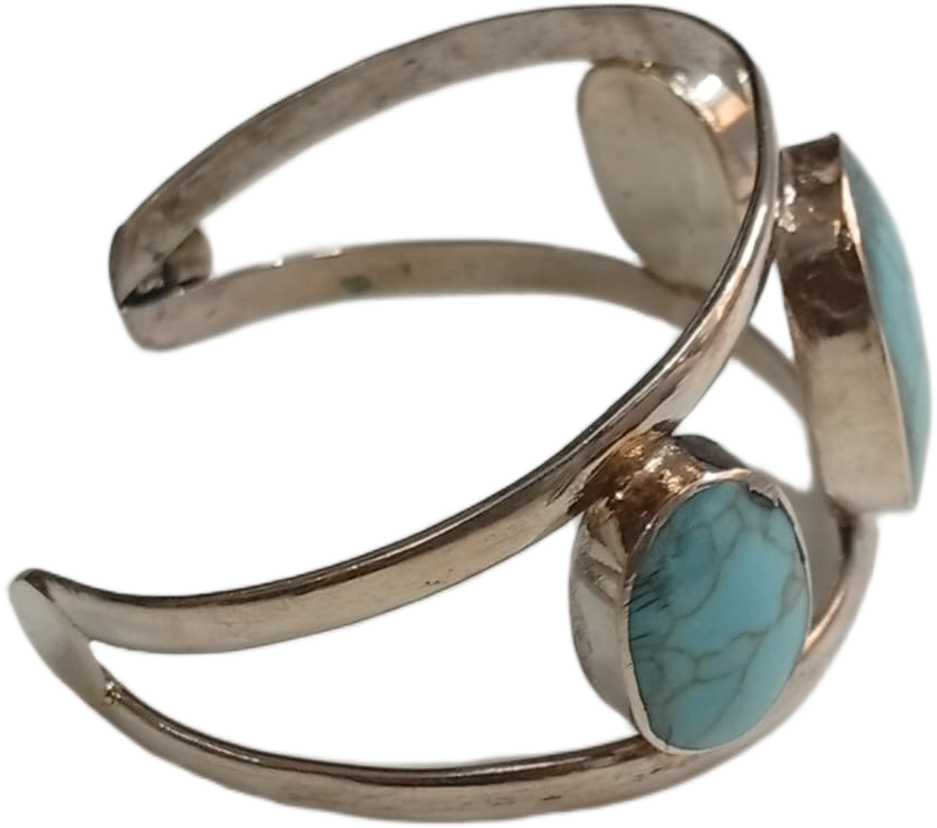 Elegant Afghani Stone Cuff Bracelet – Traditional Tribal Jewelry - Image 7