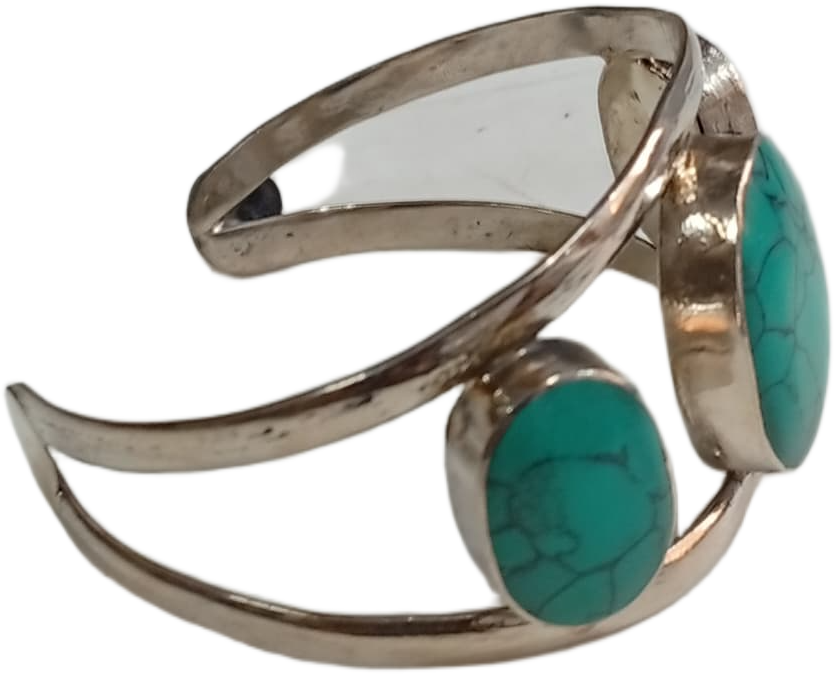 Elegant Afghani Stone Cuff Bracelet – Traditional Tribal Jewelry - Image 5
