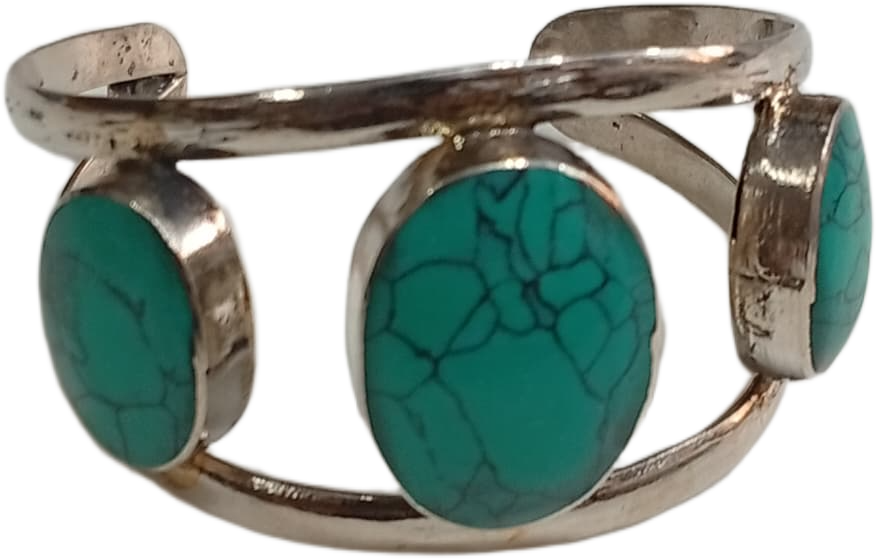 Elegant Afghani Stone Cuff Bracelet – Traditional Tribal Jewelry - Image 6