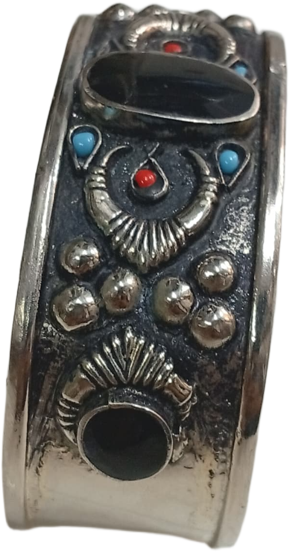 Elegant Afghani Stone Cuff Bracelet – Traditional Tribal Jewelry - Image 5