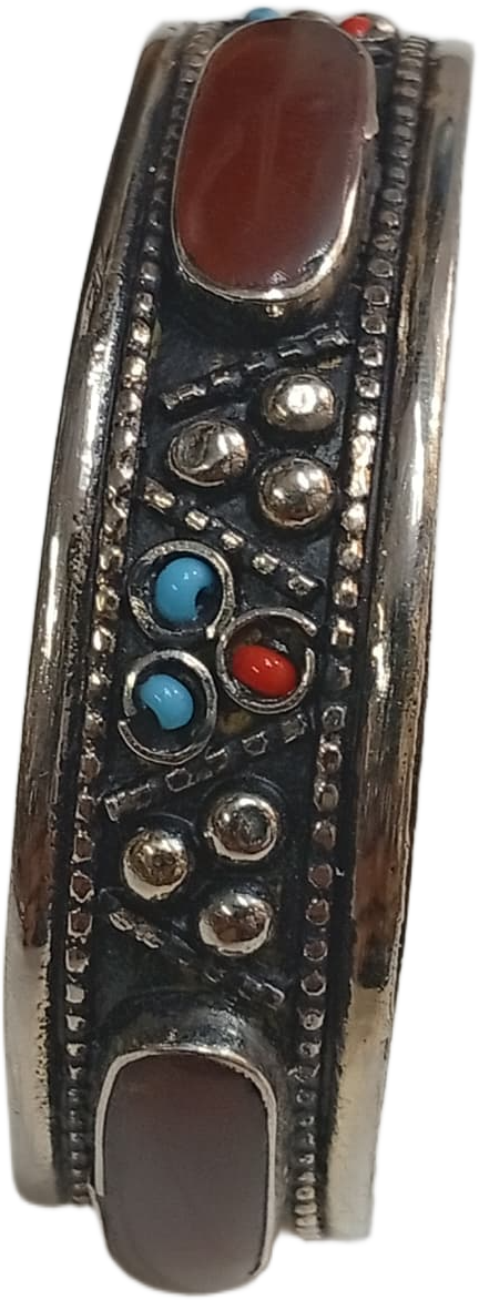 Elegant Afghani Stone Cuff Bracelet – Traditional Tribal Jewelry - Image 5