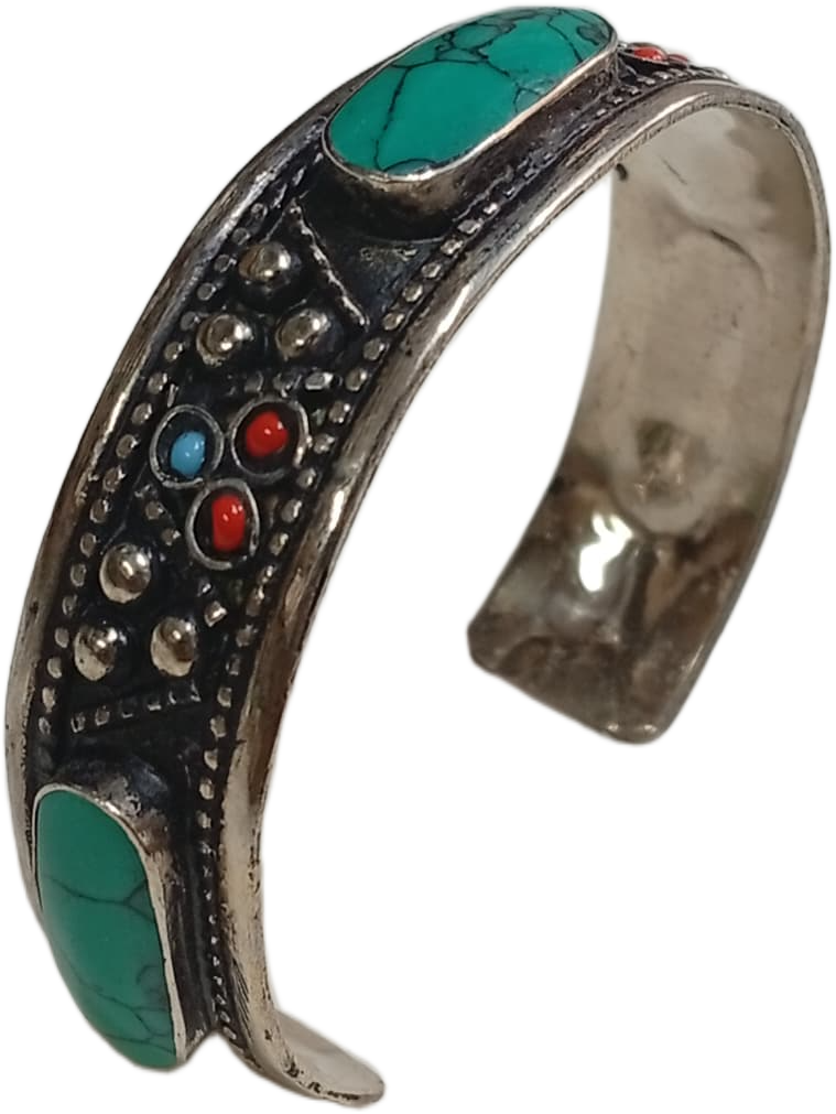 Elegant Afghani Stone Cuff Bracelet – Traditional Tribal Jewelry - Image 7