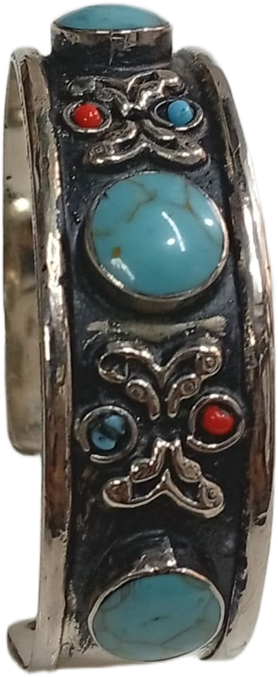 Elegant Afghani Stone Cuff Bracelet – Traditional Tribal Jewelry - Image 5