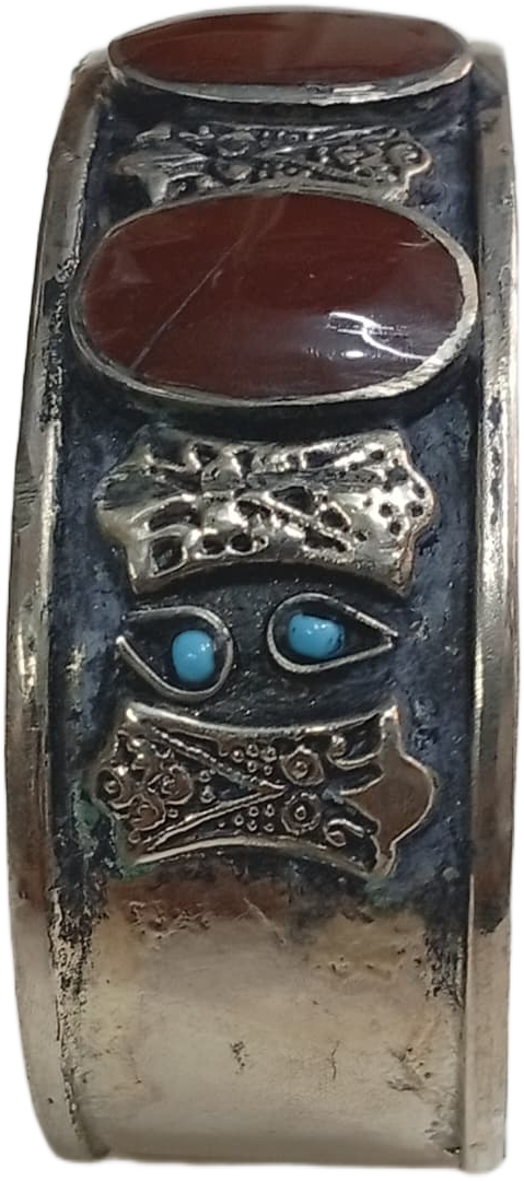Elegant Afghani Stone Cuff Bracelet – Traditional Tribal Jewelry - Image 3