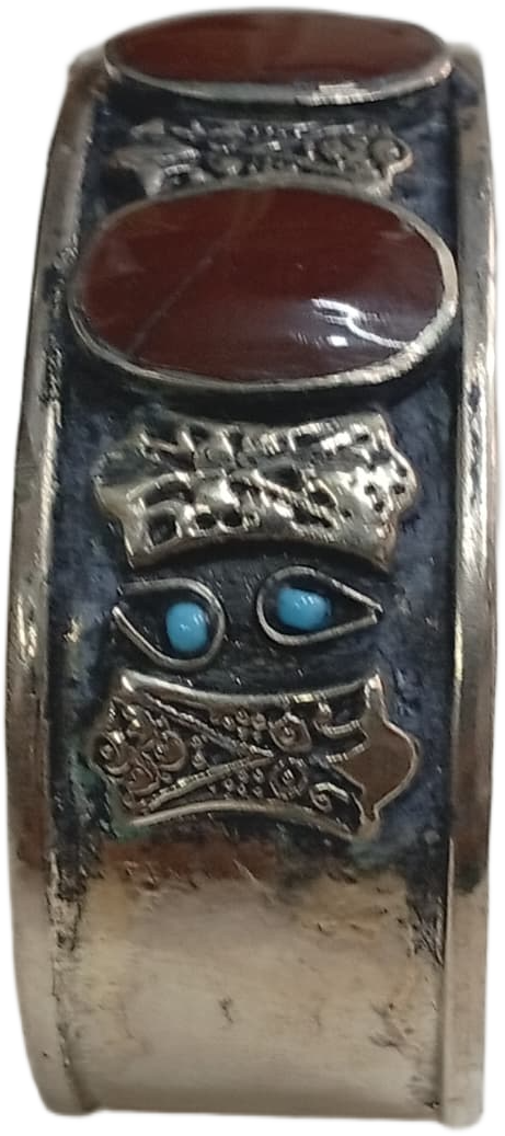 Elegant Afghani Stone Cuff Bracelet – Traditional Tribal Jewelry - Image 5
