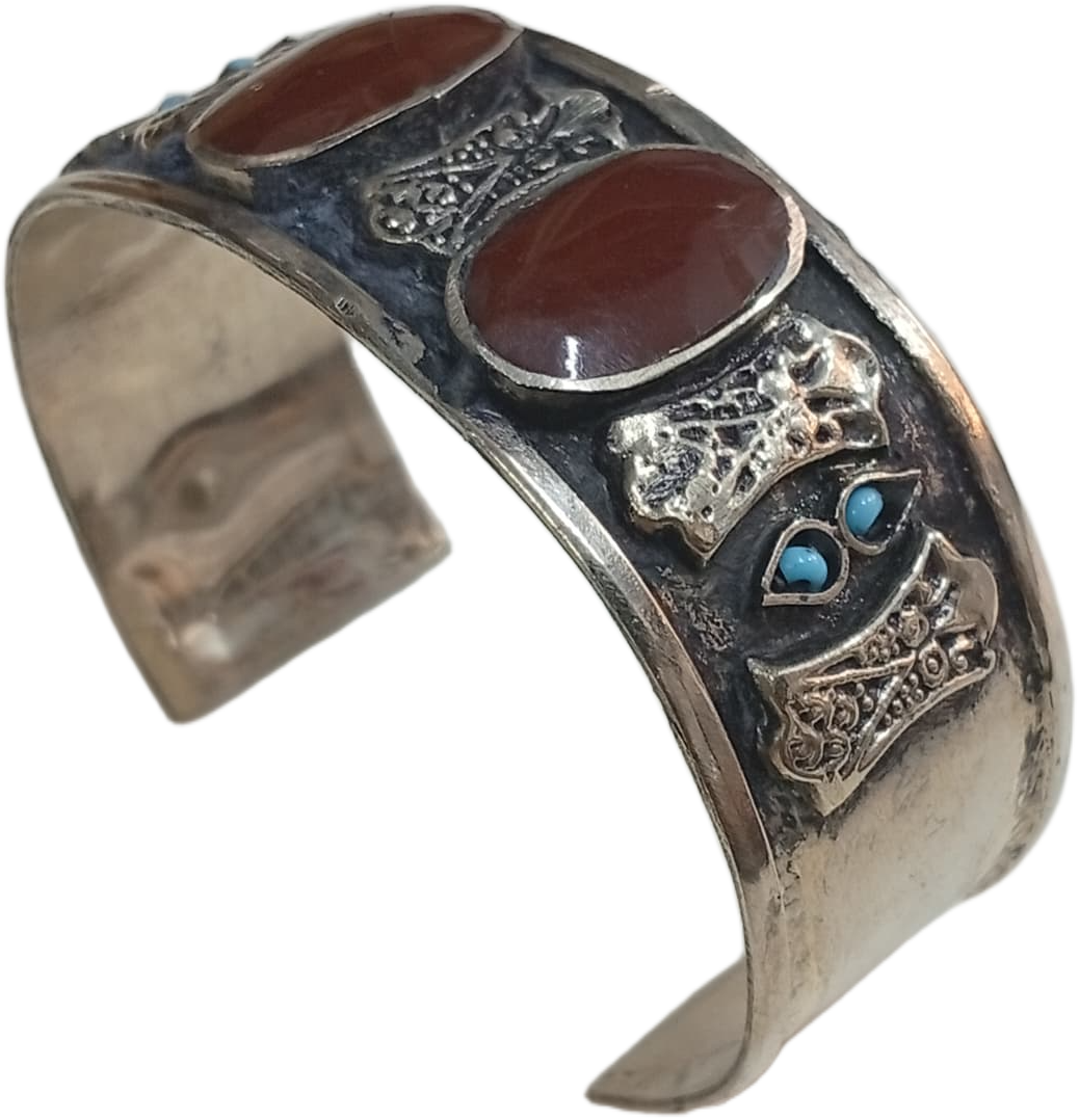 Elegant Afghani Stone Cuff Bracelet – Traditional Tribal Jewelry - Image 7