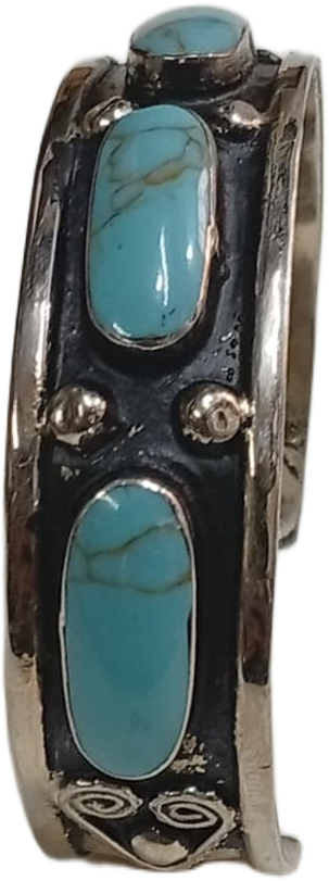 Elegant Afghani Stone Cuff Bracelet – Traditional Tribal Jewelry - Image 6
