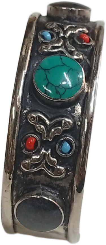 Elegant Afghani Stone Cuff Bracelet – Traditional Tribal Jewelry - Image 4