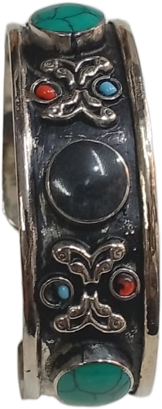 Elegant Afghani Stone Cuff Bracelet – Traditional Tribal Jewelry - Image 6