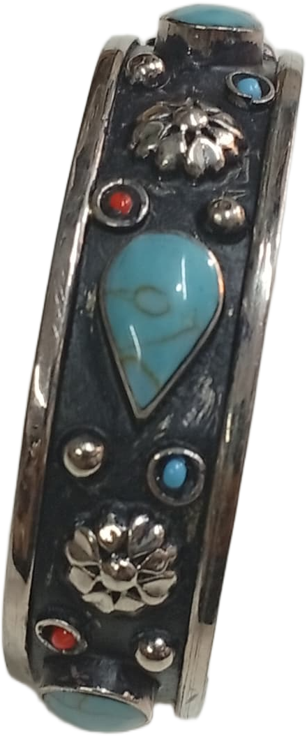 Elegant Afghani Stone Cuff Bracelet – Traditional Tribal Jewelry - Image 5