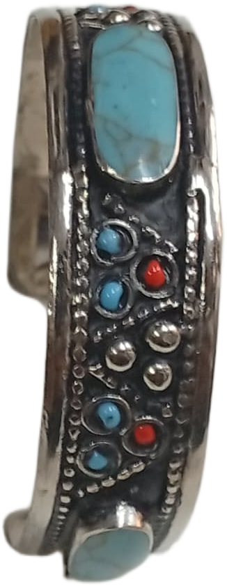 Elegant Afghani Stone Cuff Bracelet – Traditional Tribal Jewelry - Image 4