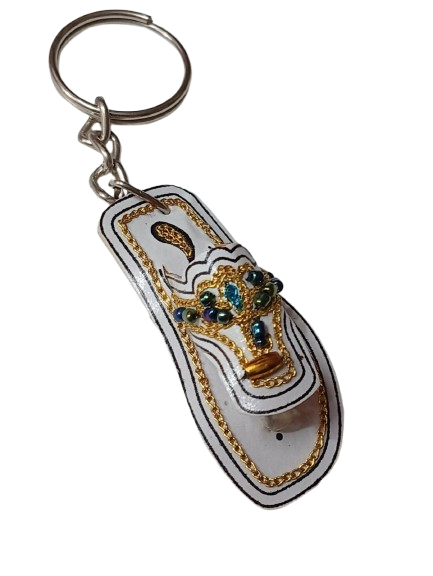 Colorful Mini Slipper Key Chain – Ethnic Khussa Design - Image 3