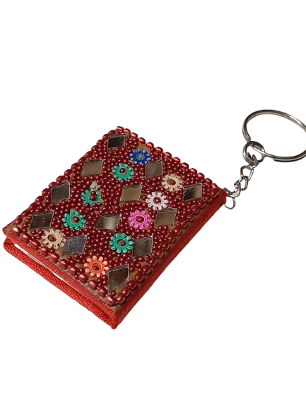 Handmade Decorative Book Key Chain – Traditional Art Design - Image 4
