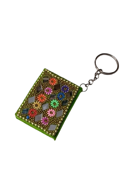Handmade Decorative Book Key Chain – Traditional Art Design - Image 4