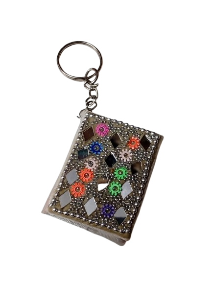 Handmade Decorative Book Key Chain – Traditional Art Design - Image 3