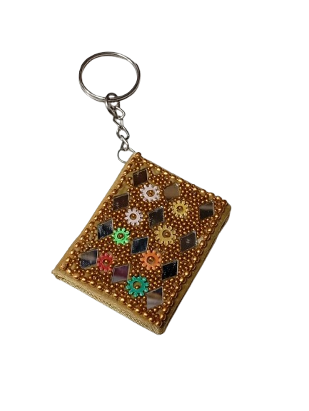 Handmade Decorative Book Key Chain – Traditional Art Design - Image 4