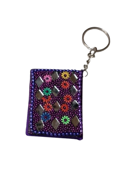 Handmade Decorative Book Key Chain – Traditional Art Design - Image 3