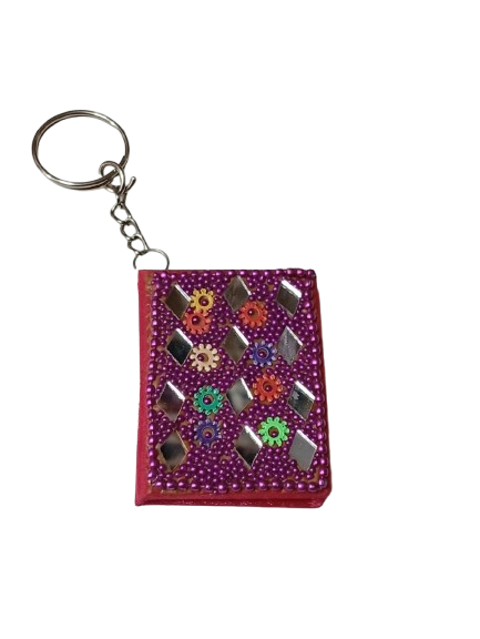 Handmade Decorative Book Key Chain – Traditional Art Design - Image 3