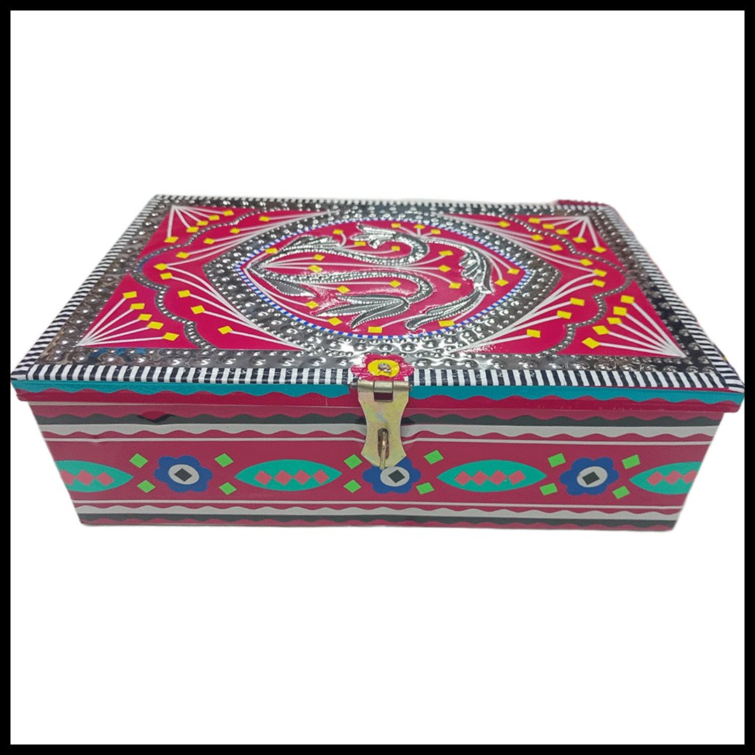 Chamakpatti Box: Real Truck Art Design for Storage and Decoration (W-27, H-19 cm) - Image 3