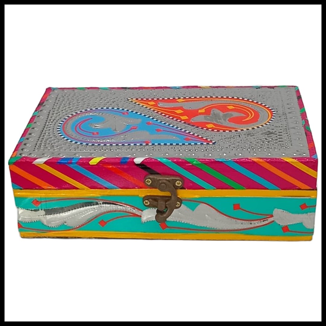 Chamakpatti Box: Real Truck Art Design for Storage and Decoration (W-20, H-12.5 cm) - Image 3