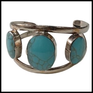 Elegant Afghani Stone Cuff Bracelet – Traditional Tribal Jewelry