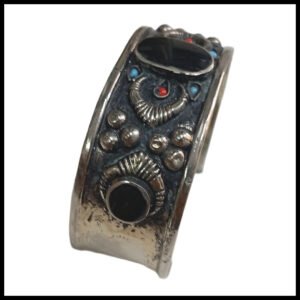 Elegant Afghani Stone Cuff Bracelet – Traditional Tribal Jewelry