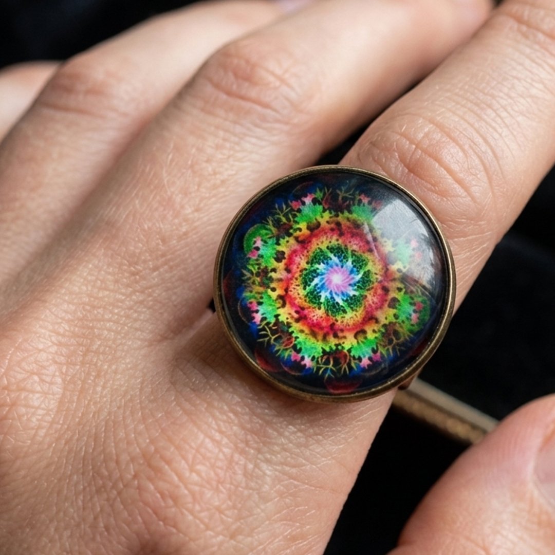 Elegant Mandala Ring – Bohemian Ethnic Statement Jewelry - Image 2