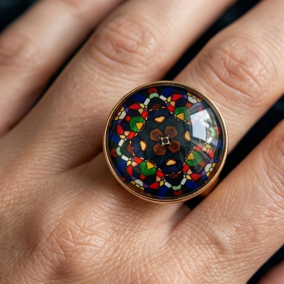 Elegant Mandala Ring – Bohemian Ethnic Statement Jewelry - Image 2