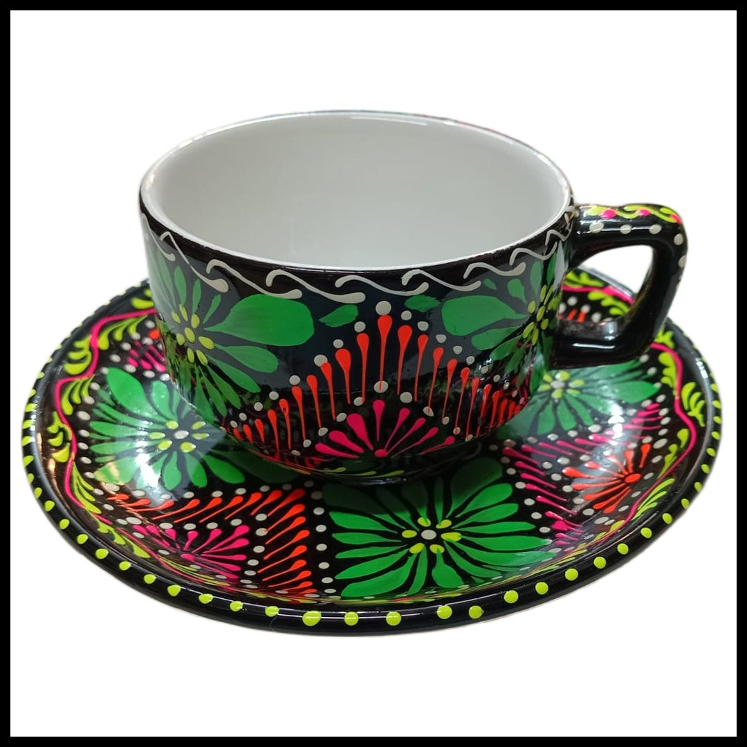 Hand-Painted Truck Art Tea Cup and Saucer Set - Image 3