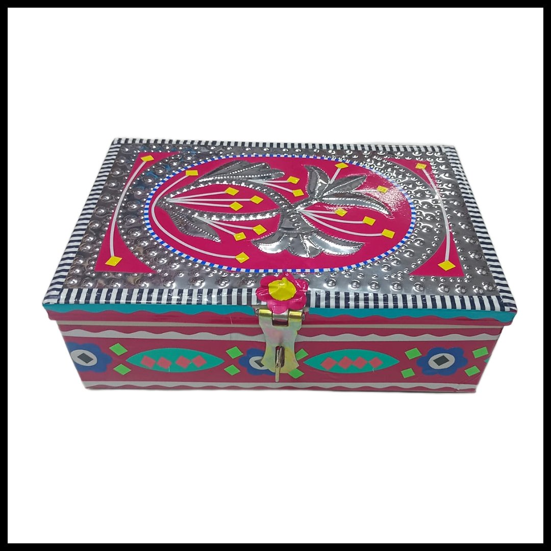 Chamakpatti Box: Real Truck Art Design for Storage and Decoration (W-20, H-14 cm) - Image 3