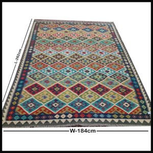 Handcrafted Traditional Kilim Rug Size ( W-184cm x L-262cm )