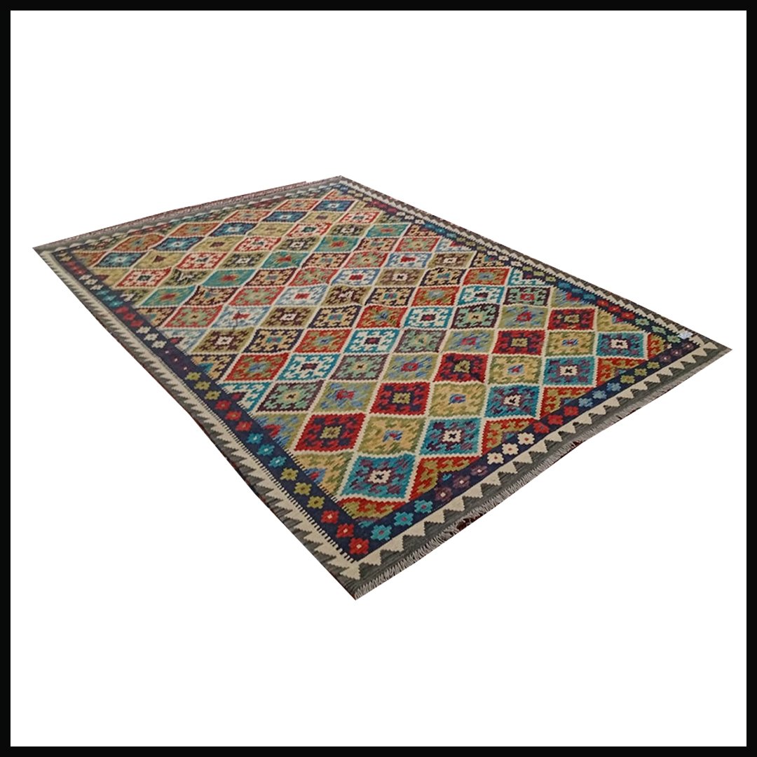 Handcrafted Traditional Kilim Rug Size ( W-184cm x L-262cm ) - Image 4