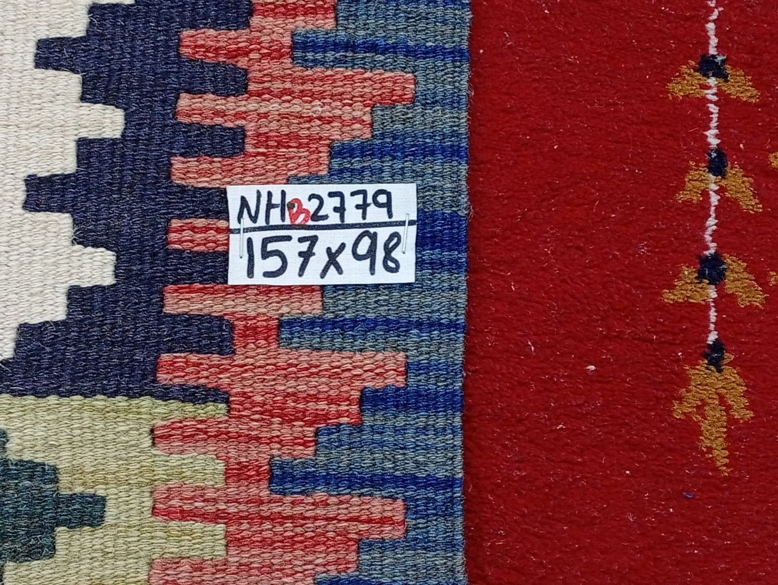 Handcrafted Traditional Kilim Rug Size ( W-98cm x H-157cm ) - Image 5