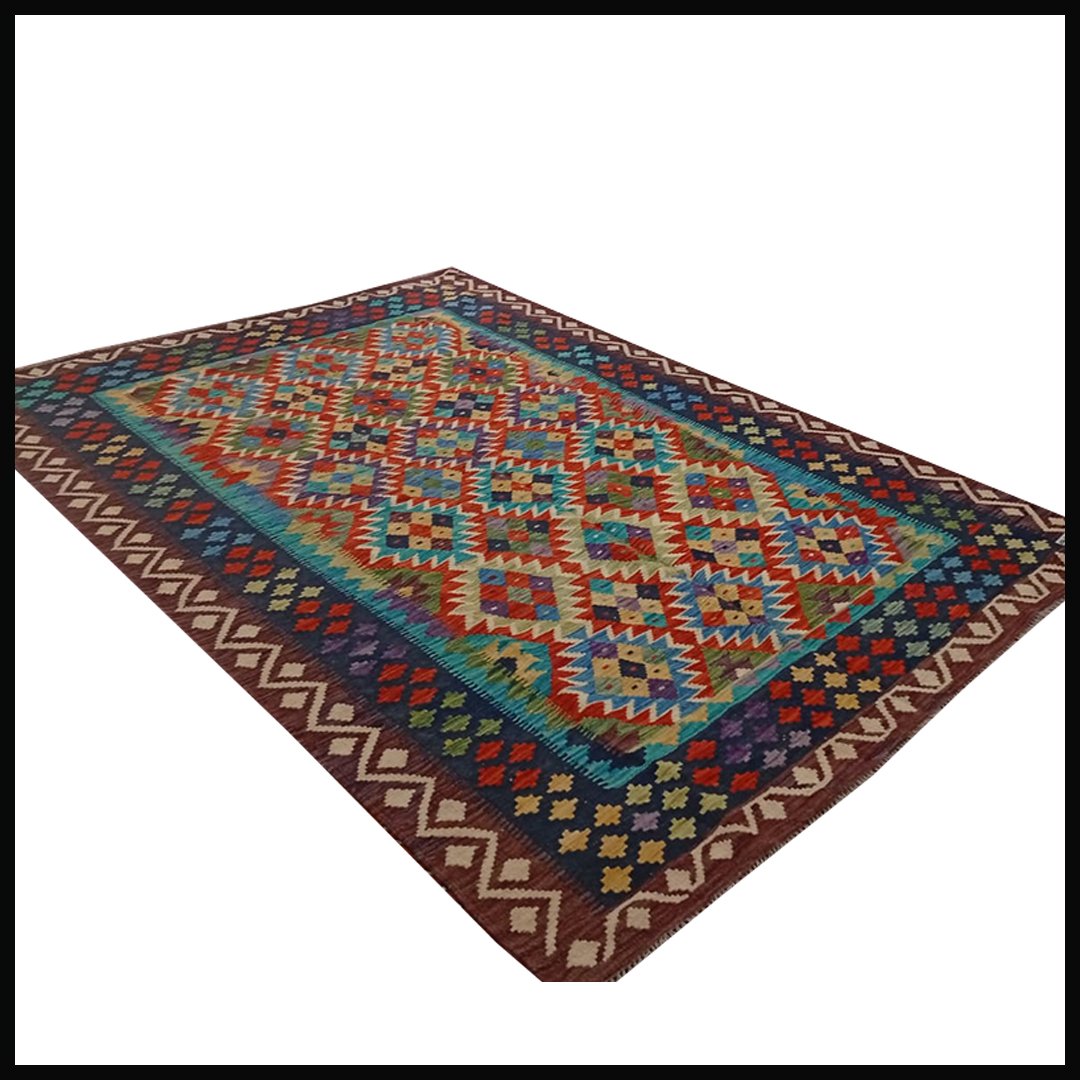 Handcrafted Traditional Kilim Rug Size ( W-177cm x L-260cm ) - Image 4