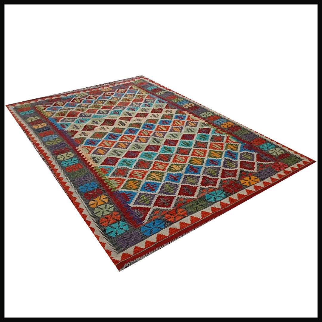 Handcrafted Traditional Kilim Rug Size ( W-186cm x L-255cm ) - Image 3
