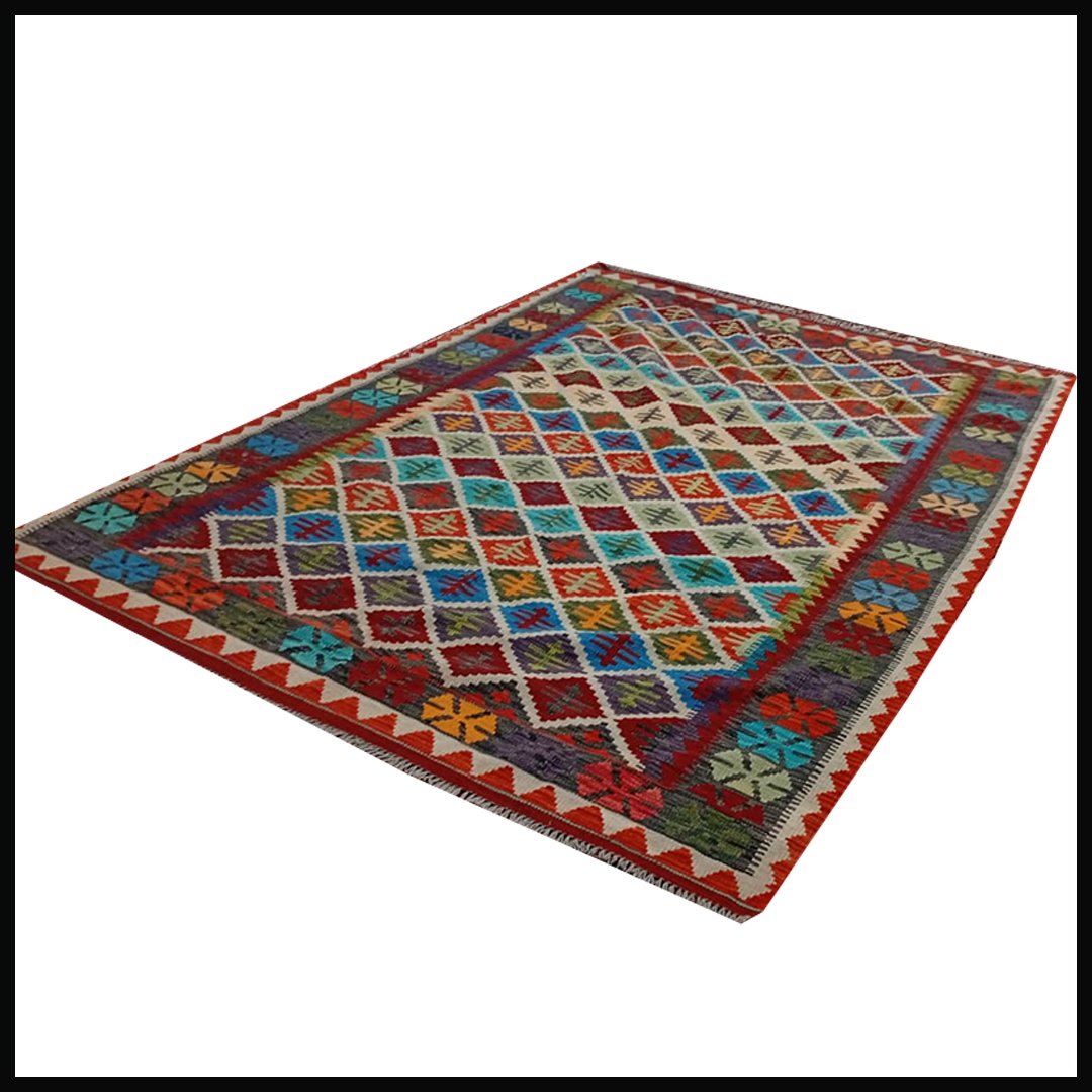 Handcrafted Traditional Kilim Rug Size ( W-186cm x L-255cm ) - Image 4