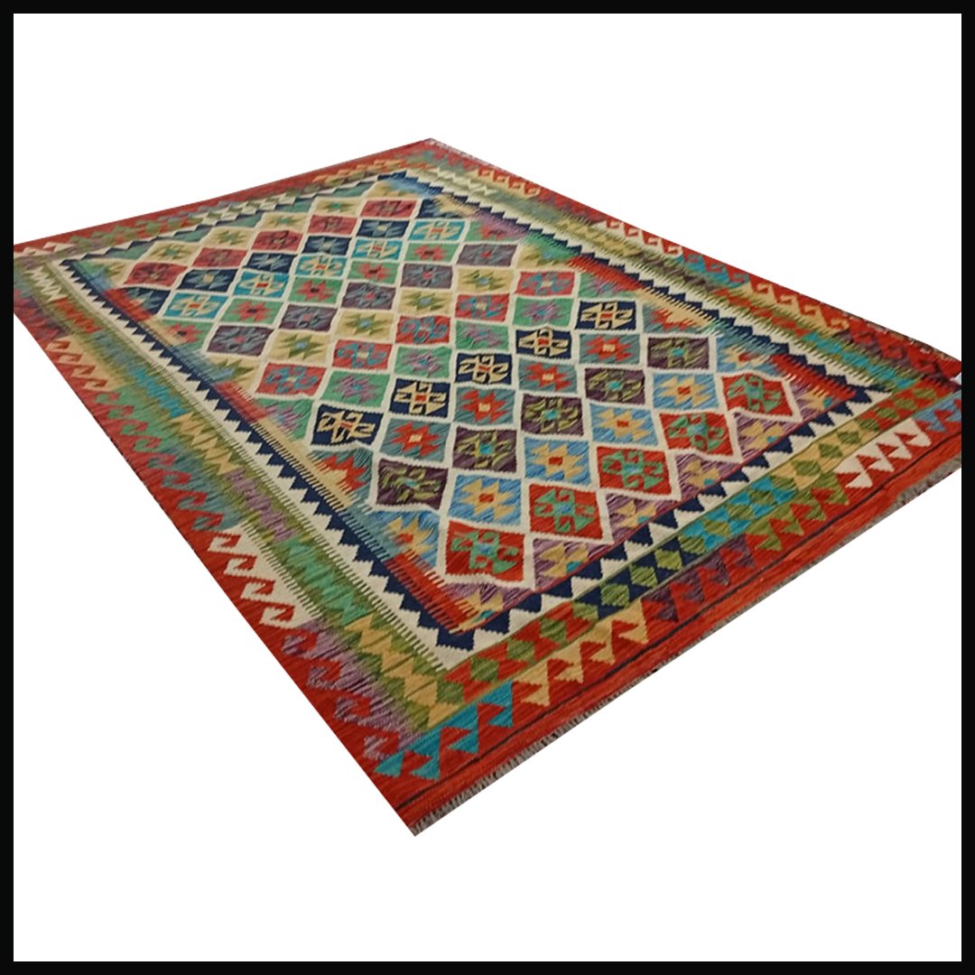 Handcrafted Traditional Kilim Rug Size ( W-184cm x L-261cm ) - Image 4