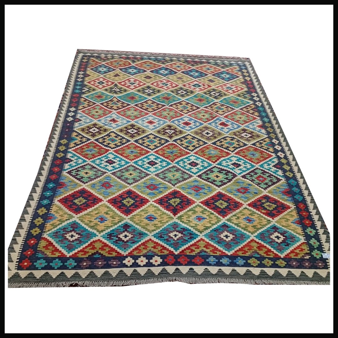 Handcrafted Traditional Kilim Rug Size ( W-184cm x L-262cm ) - Image 3