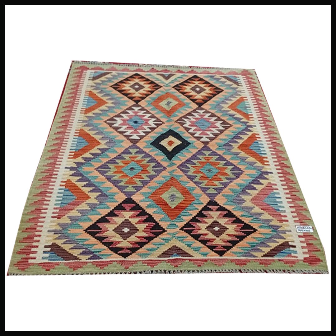 Handcrafted Traditional Kilim Rug Size ( W-106cm x L-144cm ) - Image 3