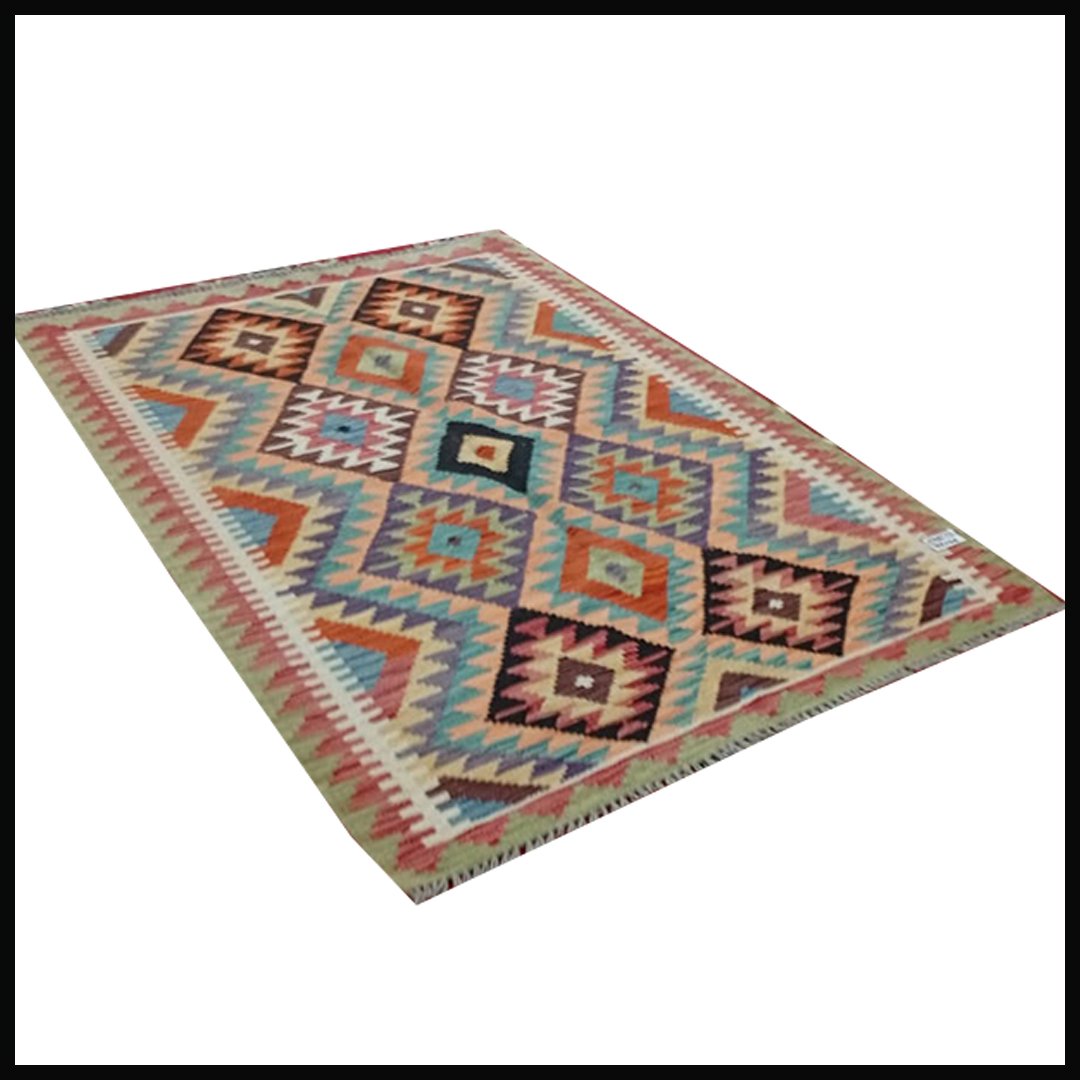 Handcrafted Traditional Kilim Rug Size ( W-106cm x L-144cm ) - Image 4