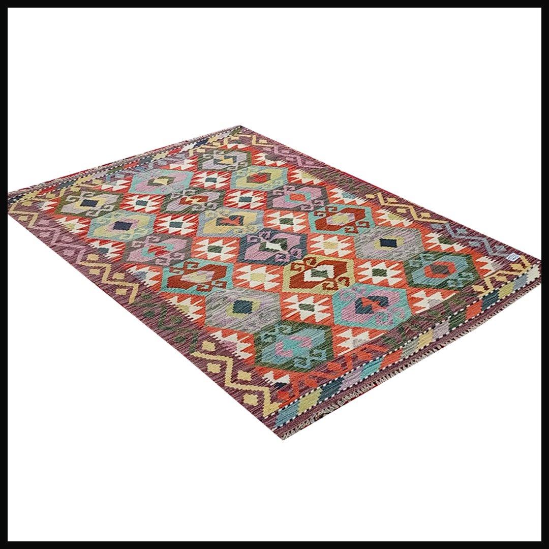 Handcrafted Traditional Kilim Rug Size ( W-121cm x L-179cm ) - Image 3