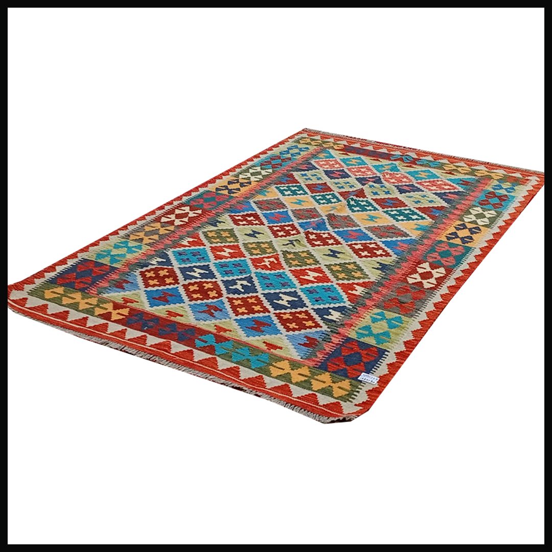 Handcrafted Traditional Kilim Rug Size ( W-130cm x L-193cm ) - Image 3