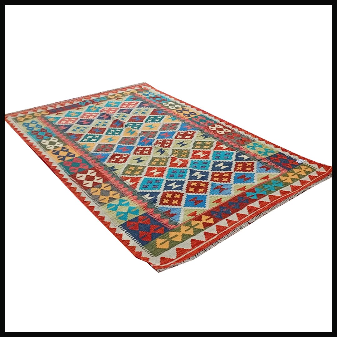 Handcrafted Traditional Kilim Rug Size ( W-130cm x L-193cm ) - Image 4