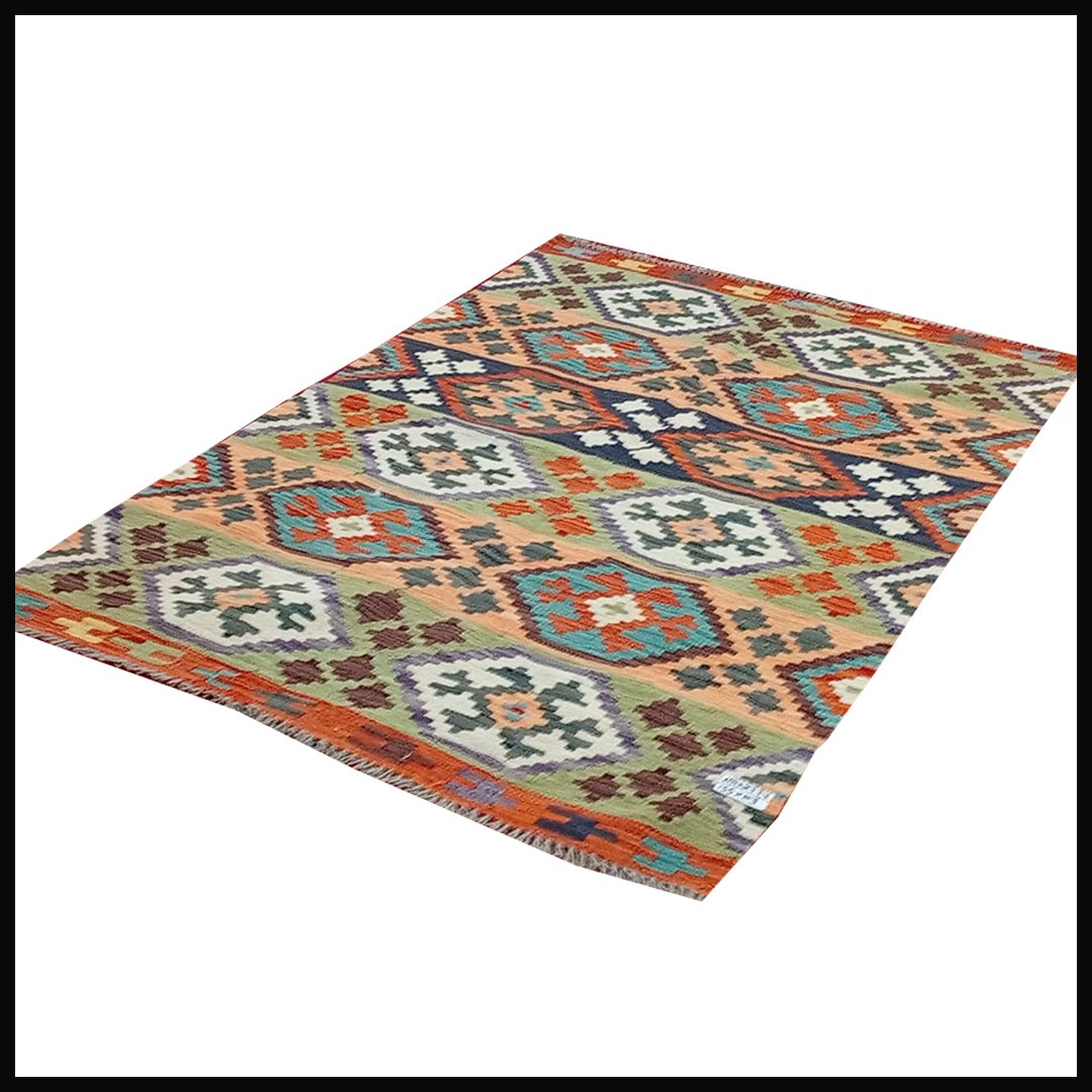Handcrafted Traditional Kilim Rug Size ( W-103cm x L-155cm ) - Image 3