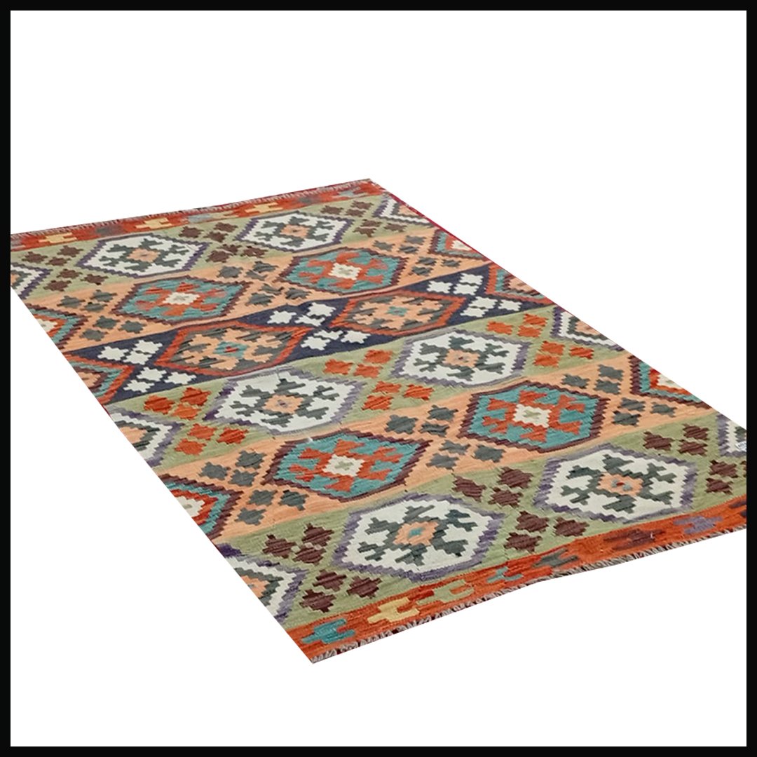 Handcrafted Traditional Kilim Rug Size ( W-103cm x L-155cm ) - Image 4