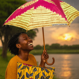 African Wax Print Umbrella