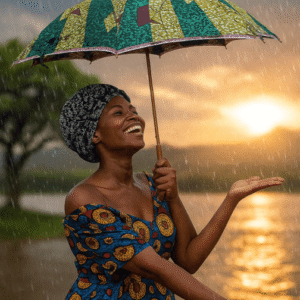 African Wax Print Umbrella