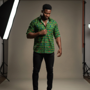 African Wax Print Shirt – Handmade Ankara Shirt for Men