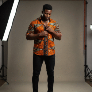 African Wax Print Shirt – Handmade Ankara Shirt for Men