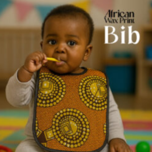 Handmade African Wax Print Baby Bib – Ankara Fabric, Soft & Reusable, Perfect Gift